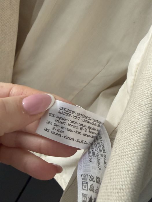 Marynarka zakiet krotki zara len bawelna s