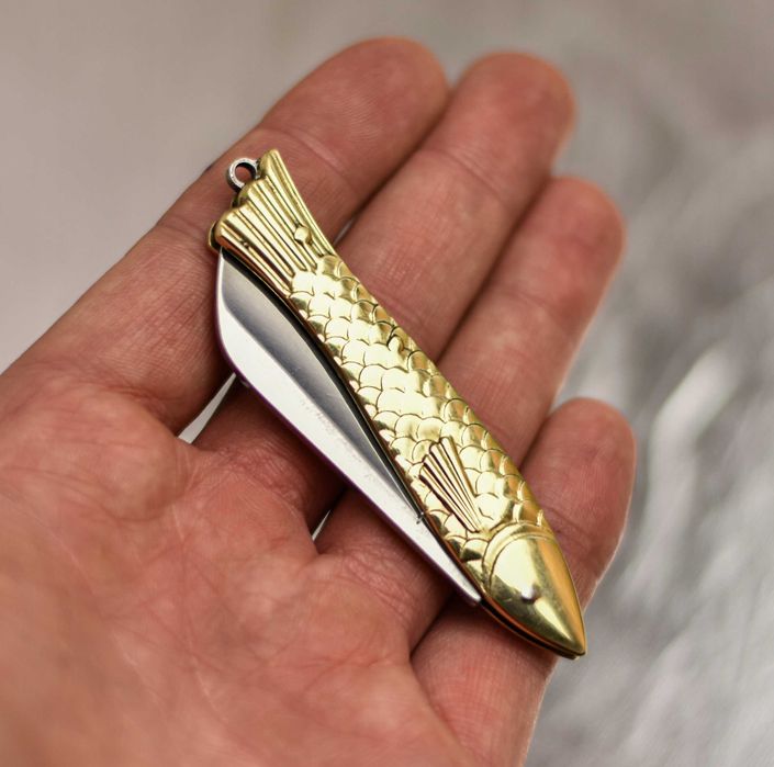 Nóż Scyzoryk Składany Ryba Złota Wędkarski Prezent