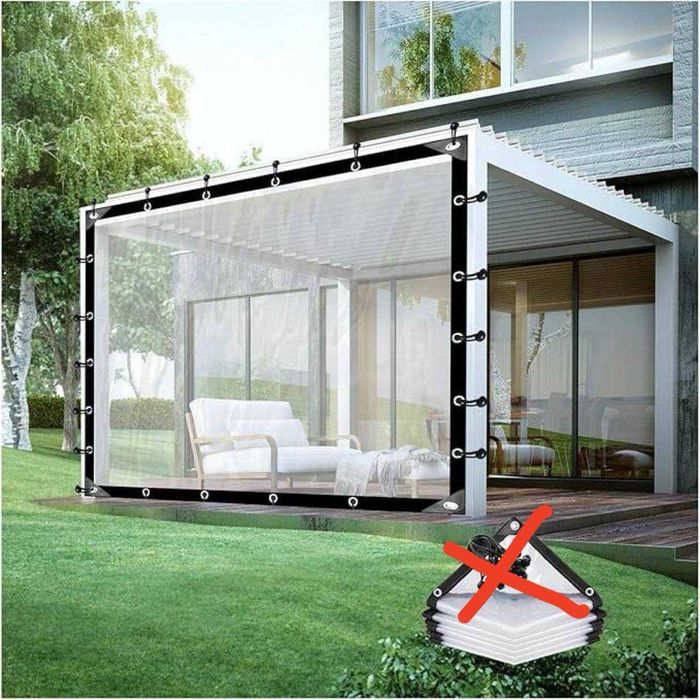 Wodoodporna panel boczny, przezroczysty, plastikowy 3 x 5 m