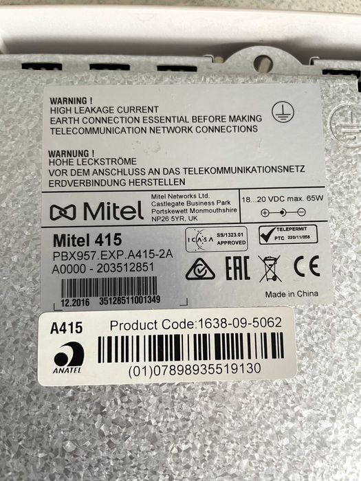 Central telefonica Mitel 415 PBX Rdis