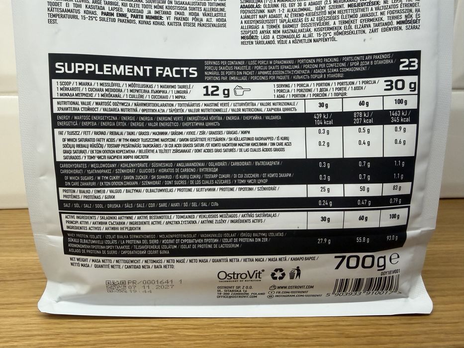 WPI OstroVit 700g waniliowe wafelki