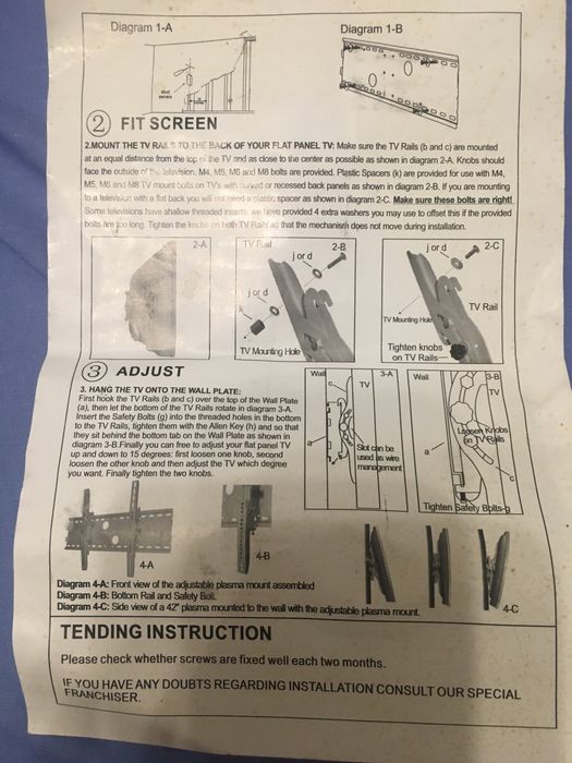 Wieszak do TV na scianę