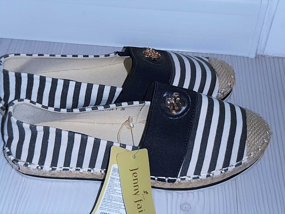 Espadryle marine żeglarskie złote logo r.36