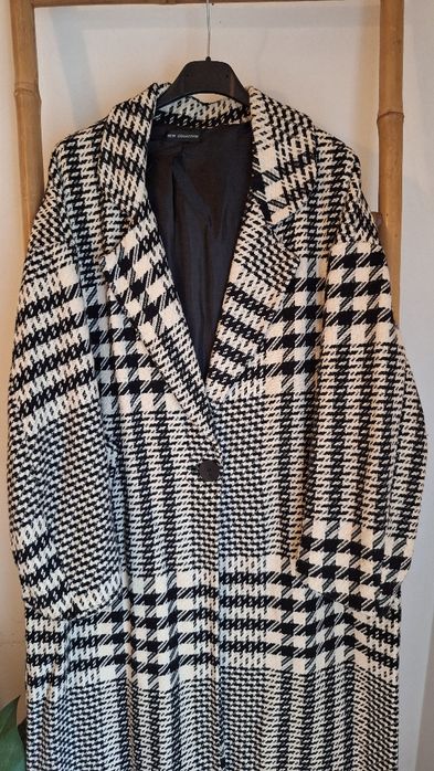 Sobretudo comprido de  xadrez