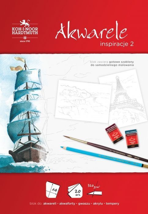 Blok A4 Inspiracje2 Akwarele Koh-I-Noor 20 Arkuszy 320 G Koh-I-Noor Nowa Nieużywana