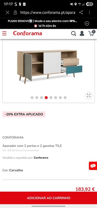 Aparador com 2 portas e 2 gavetas