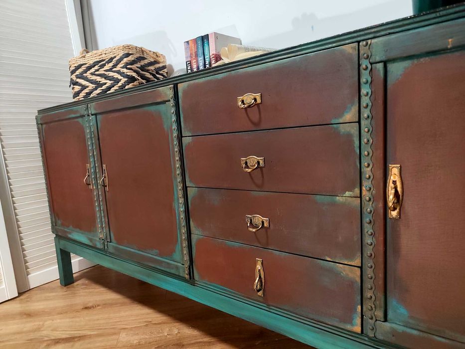 Komoda Drewniana Sideboard po Metamorfozie