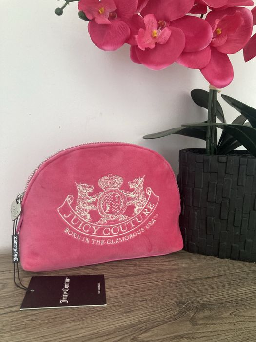 Kosmetyczka Juicy Couture Twig Dog różowa welur