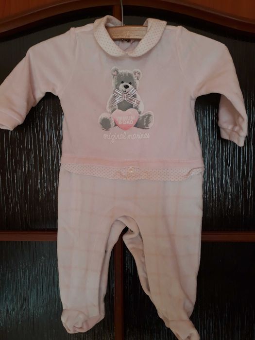 Ubranko pajacyk dla dziewczynki 3-6mcy jasnorozowe Original Marines