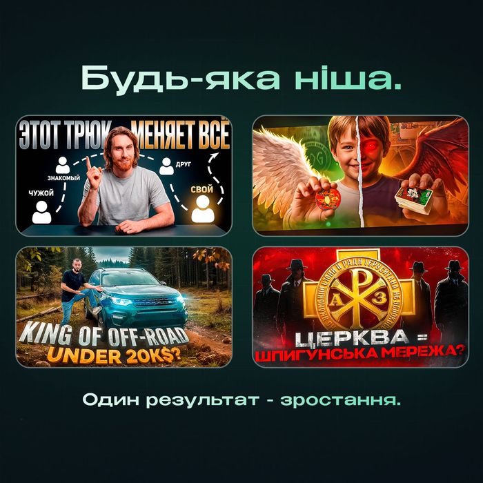 Прев'ю YouTube для каналів, які хочуть рости | Дизайн обкладинок