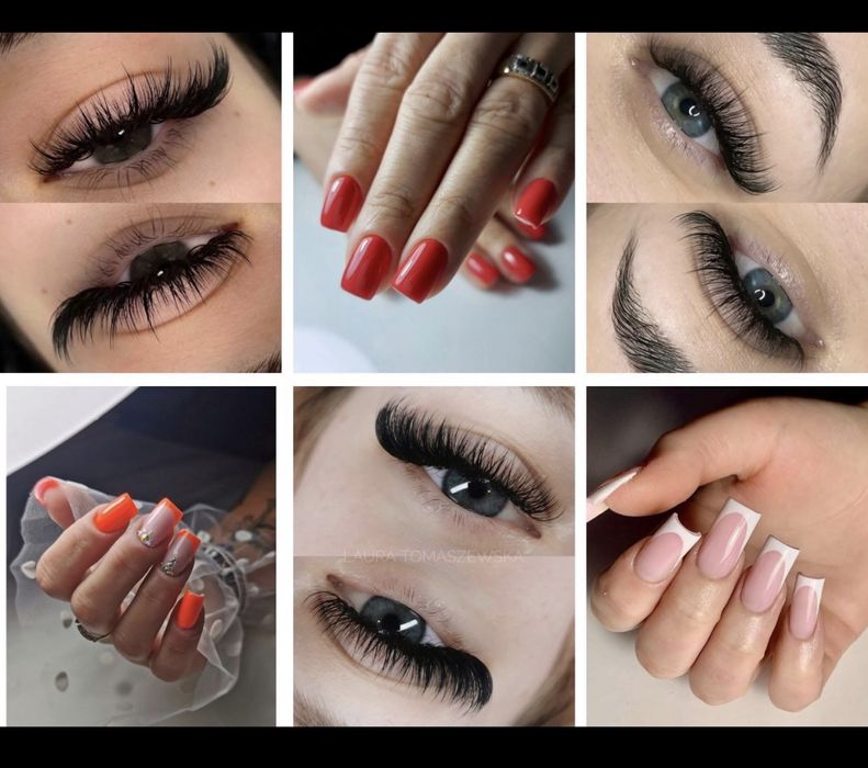 Manicure hybryda przedluzanie paznokci rzesy