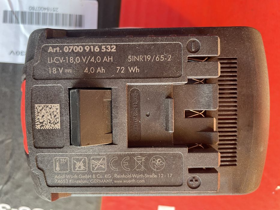 Bateria nowa wurth 18v 4.0ah