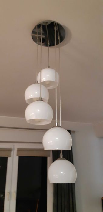 Lampa wisząca 5 białych kul