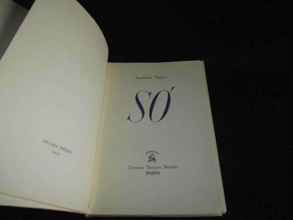 Livro Só António Nobre Livraria Tavares Martins 1955