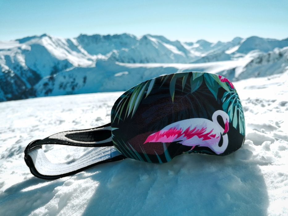 Osłonka na gogle upcycled snowboard / narty handmade zero waste