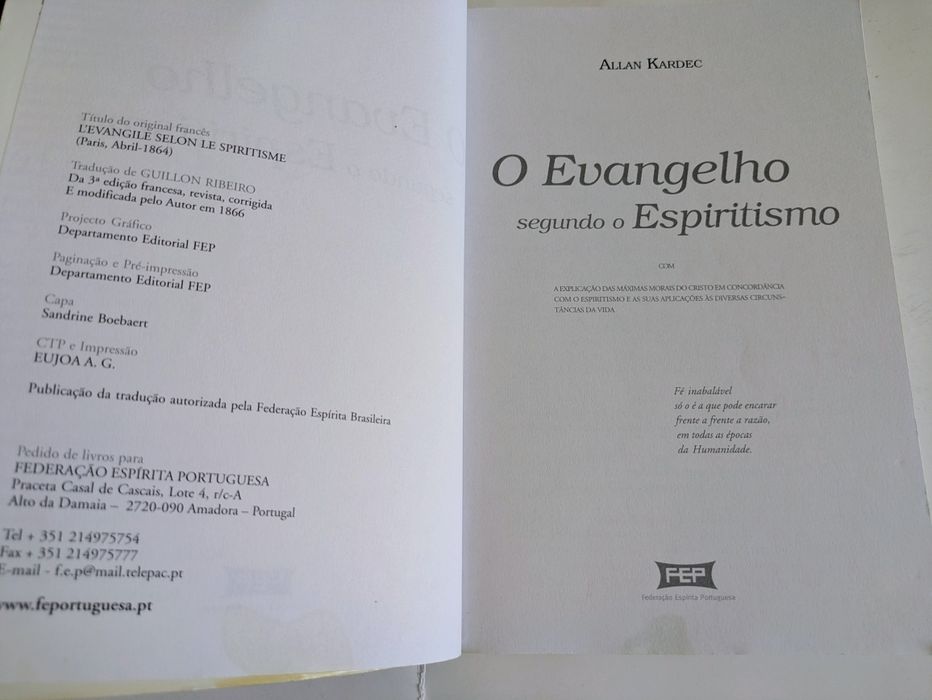 Profecias de Saint-Germain para o Novo Milénio, Evangelho segundo o Espiritismo,