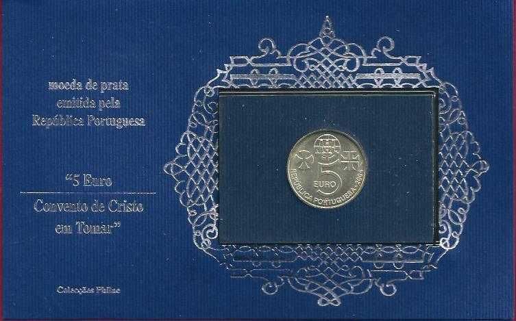 MOEDA de 5 Euros  Convento de Cristo Tomar Prata