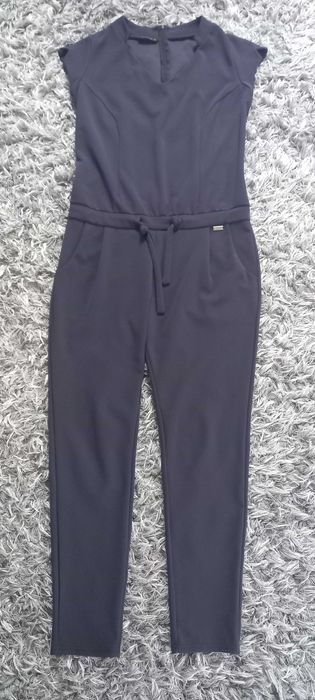Elegancki Kombinezon sukienka L 40 granatowy