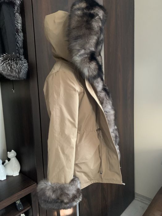 Parka z lisem naturalnym