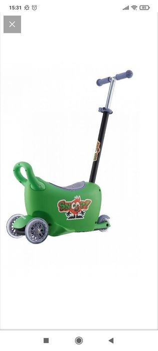Nowa Milly mally Snoop hulajnoga jeździk 3 w1 kolor zielony