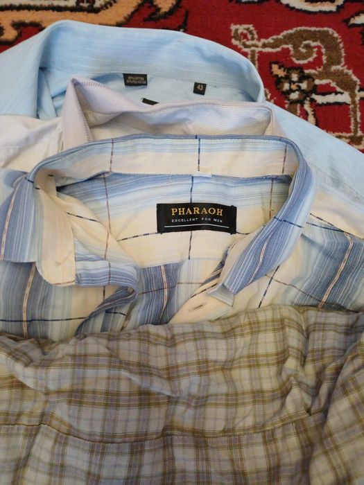 Рубашки мужские с длинным руковом  5 шт 52-54 размера