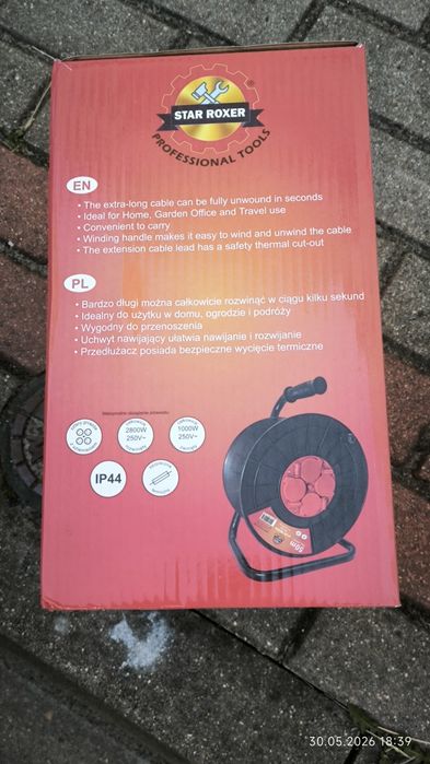 Przedłużacz rolka 50 m Miedziany 3x2,5 mm