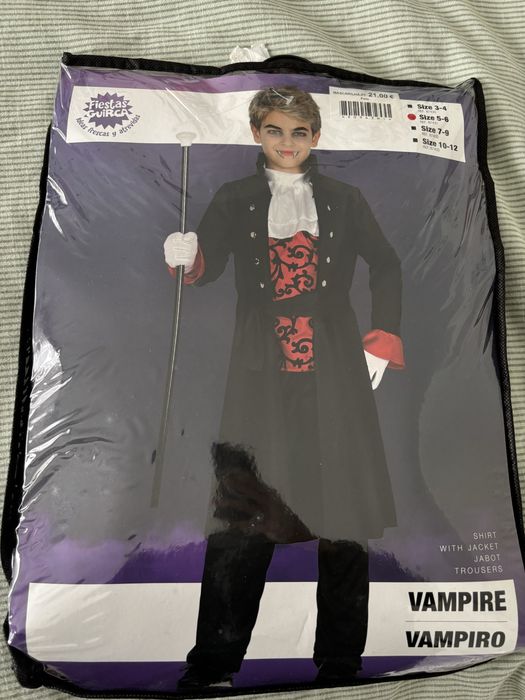 Fato de Carnaval Vampiro 5-6 anos