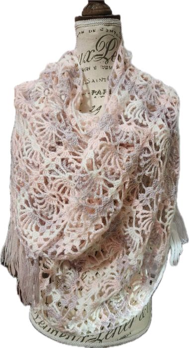 Chusta strzałka recznie robiona na drutach