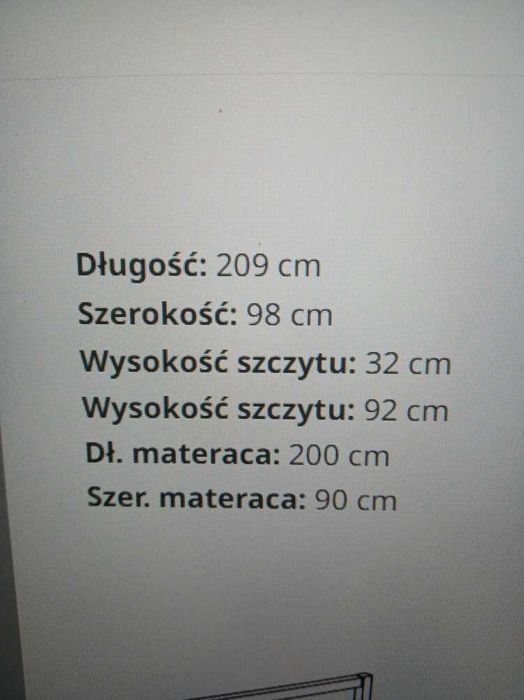 łóżko sosnowe TARVA z materacem IKEA