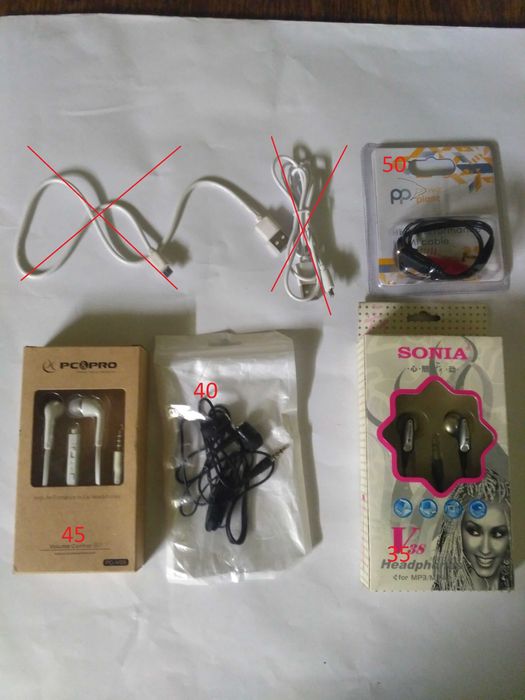 Навушники з гарнітурою для телефона і кабеля