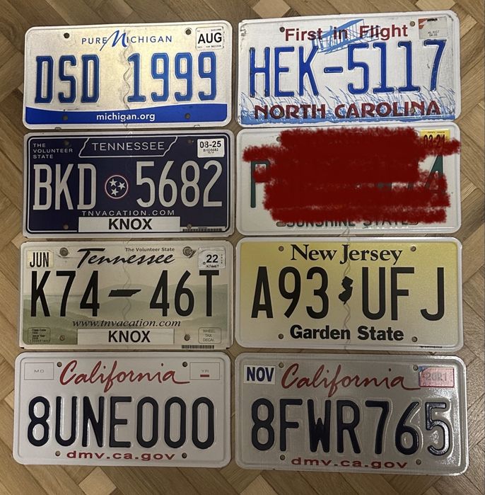 Автономера США парные Американские автомобильные номера