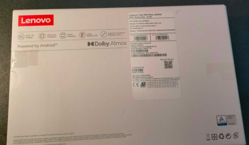 Lenovo Tablet M10 Plus 3rd Gen, with warranty, nearly new64284294490498121