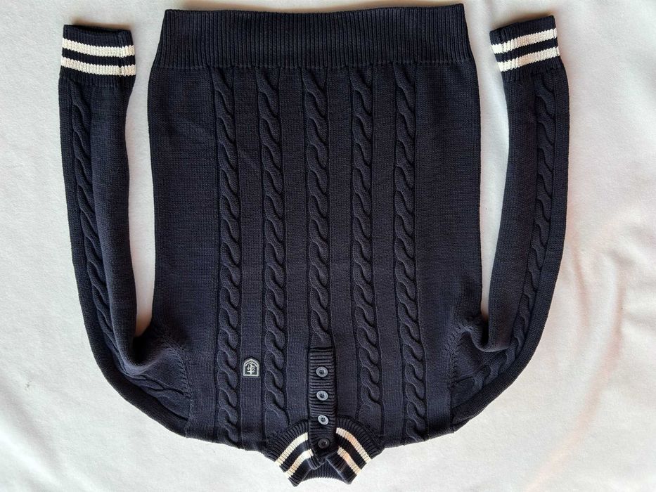 GANT _ Granatowy bawełniany męski grubszy sweter XL
