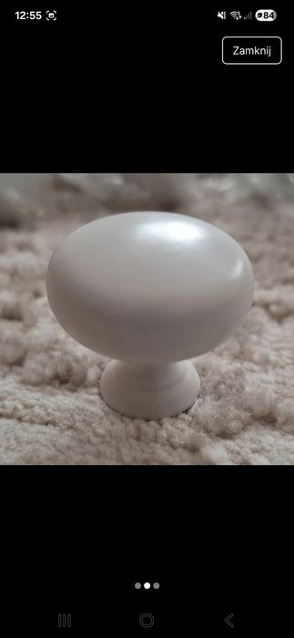 Uchwyty gałki białe kryształowe srebrne Meblik