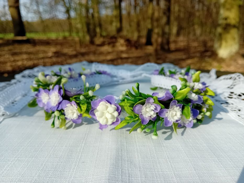 Wianek na głowę komunia ręcznie robiony dla dziewczynki hand made