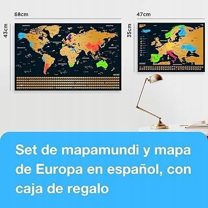 mapy do zdrapania europa i cały świat envami 68cm x 43cm rozmiar a3