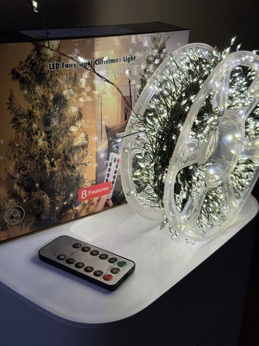 Гірлянда мішура, хвойна лапа USB, роса , з пультом