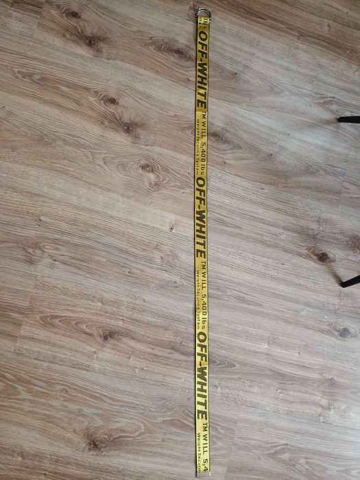 Pasek off white  żółty