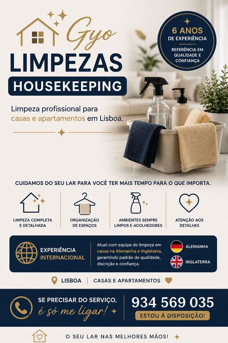 Limpeza de casas! 6 anos de experiência e atuação internacional na Alemanha e Inglaterra. Qualidade, confiança e atenção aos detalhes.