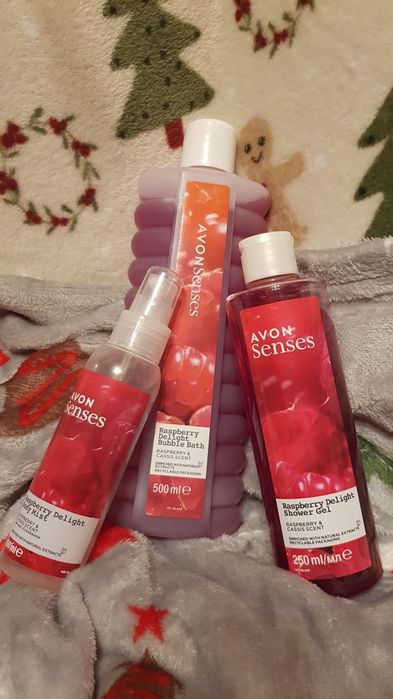 Zestaw 3w1 Avon Senses Rasberry Delight & Cassis