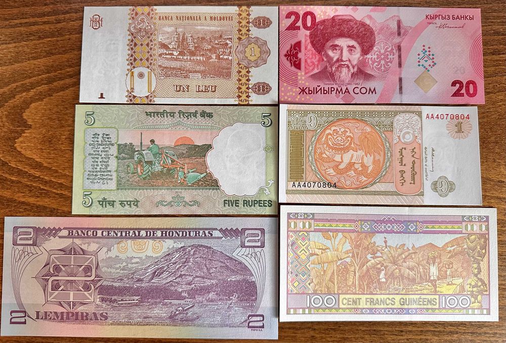 LOTE DE 40 NOTAS NOVAS DE TODO O MUNDO - TODAS UNC