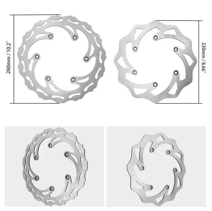 Тормозные диски для мотоцикла 260/220 мм. KTM, Husqvarna, Geon, Kovi