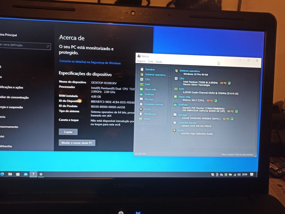 Portátil Compaq 15 polegadas
