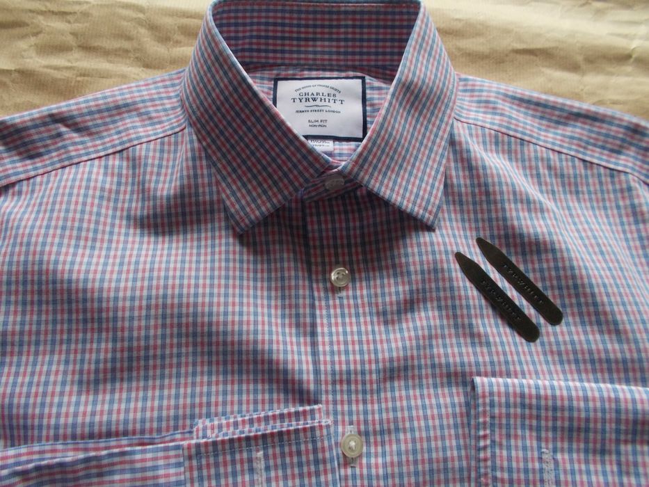 -M- CHARLES TYRWHITT Premium Nowa Koszula Męska /Spinki/ M 40 cm UK