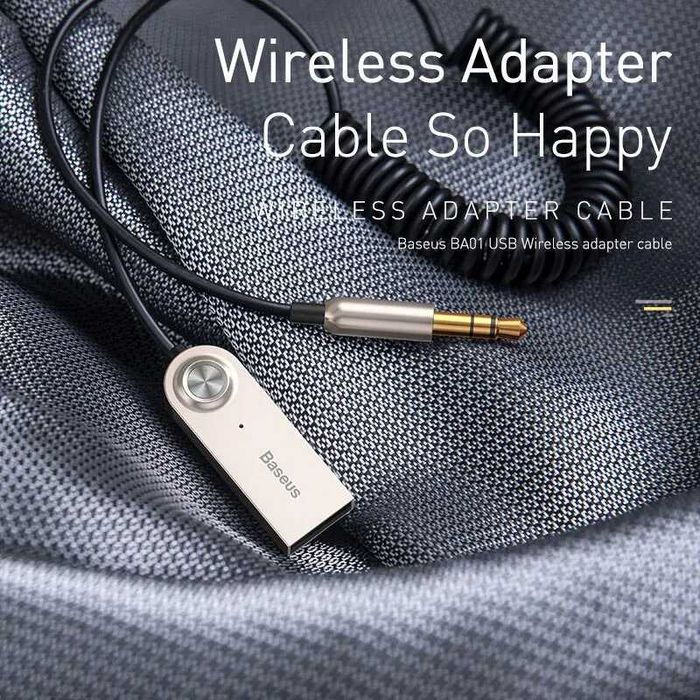 Стерео музика в МАШИНУ! Bluetooth AUX ресивер аудіо адаптер FM-трансмітер Baseus BA01 USB.