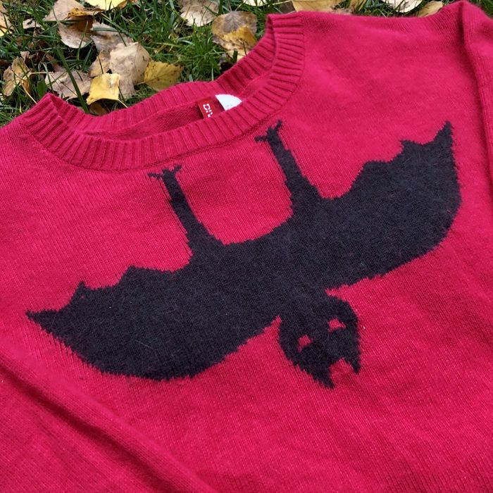 Ciepły sweter różowy z nietoperzem rozmiar 38.