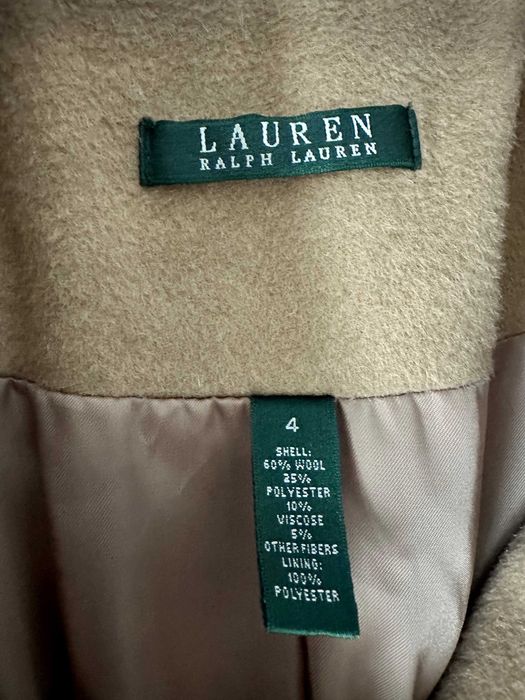 Płaszcz beżowy Ralph Lauren 36 S wełna