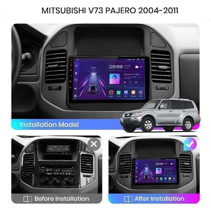 Radio Android 9” CarPlay Android Auto – Mitsubishi Pajero V60, V73