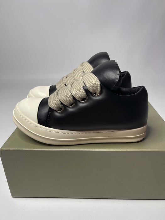 Кеди Rick Owens leather ramones jumbo lace laces кроссовки кожаные 40