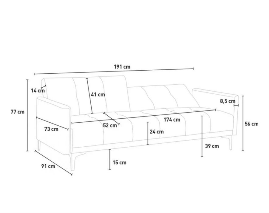 Szara sofa.